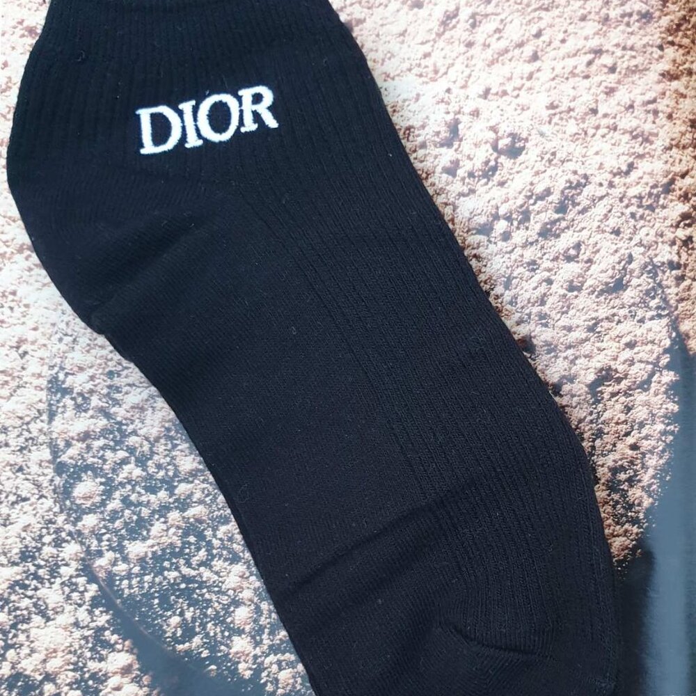 Dior Black Ankle Monogram Socks Fashion Women Casual Sports Wear Accessory Gift